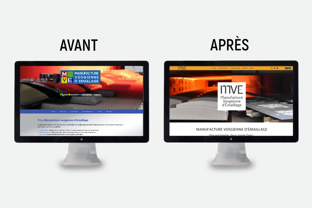 avant après site internet émaillerie vosgienne